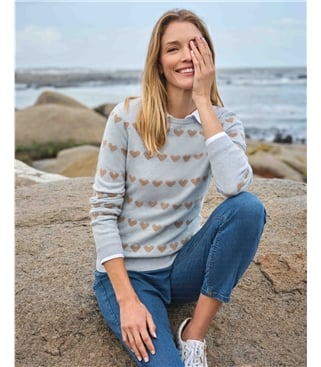 Cashmere and Merino Crew Neck Knitted Jumper