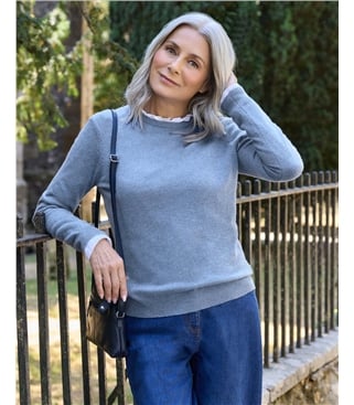 Cashmere and Merino Crew Neck Knitted Jumper