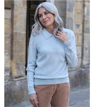 Cashmere and Merino Knitted Polo Shirt