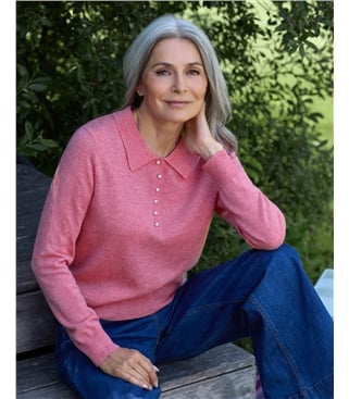 Cashmere and Merino Knitted Polo Shirt