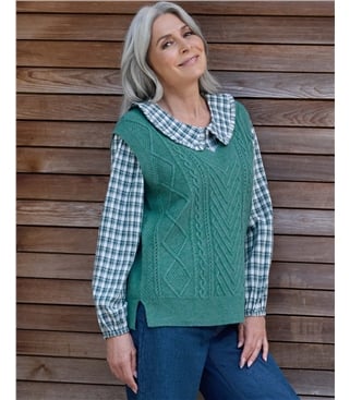 Cable V Neck Tank