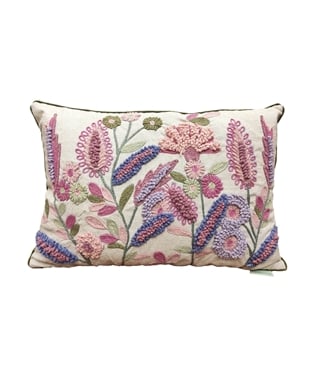 Floral Embroidered Cushion