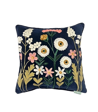 Floral Embroidered Square Cushion
