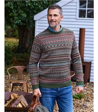 Norwegerpullover mit Rundhalsausschnitt für Herren 
