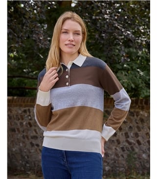 Stripe Polo Neck Jumper