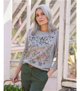 Wild Flower Embroidered Jumper