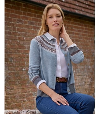 Merino Fairisle Yoke Cardigan