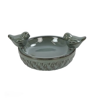 Glazed Ceramic Bird Bath