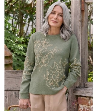 Cornelli Embroidered Textured Sweatshirt