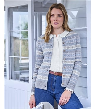 Fairisle Crew Neck Cardi