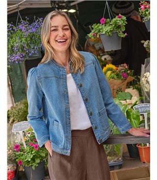 Veste en jean sans col