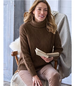Roll Neck Textured Jumper