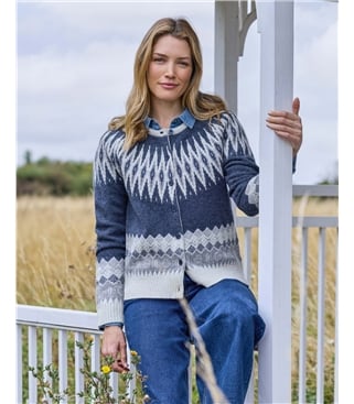 Strickjacke mit Norwegermuster