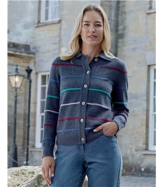 Stripe Collared Cardigan