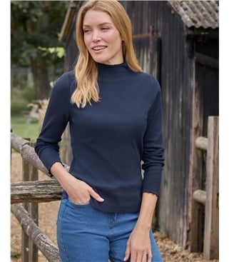 Ribbed Turtle Neck Top