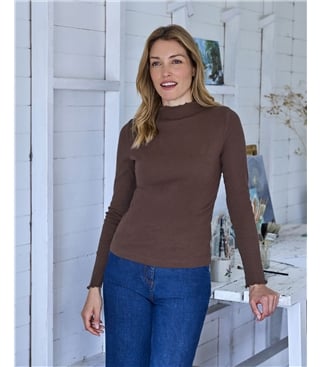 Ribbed Turtle Neck Top