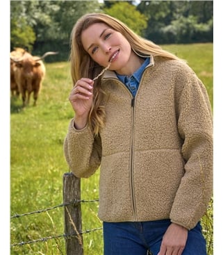Borg-Jacke mit Reißverschluss