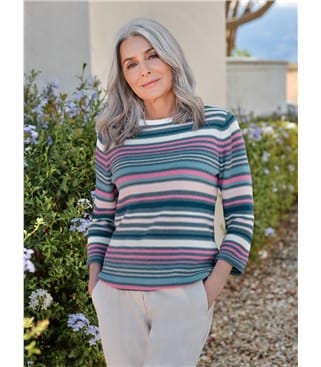 Multi Stripe Cotton Sweater