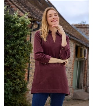 Cord Tunic With A Collar