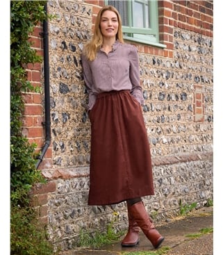 Lightweight Comfort Cord Skirt