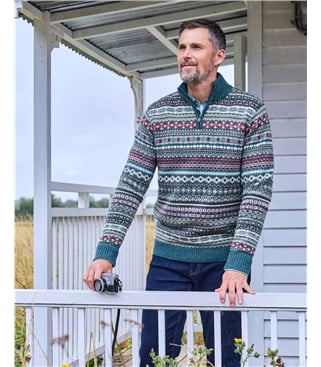 Half Zip Fairisle Jumper
