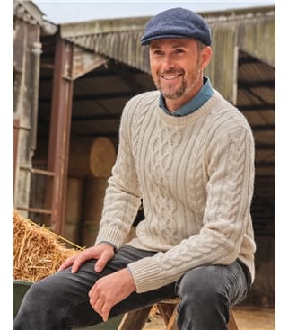 Pure Wool Aran Knitted Jumper