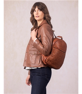 Storrs Woven Leather Backpack
