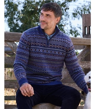 Half Zip Fairisle Jumper