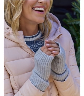 Ribbed Cashmere Wrist Warmers