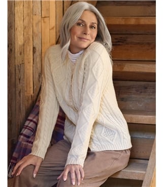 Cable Button Through Cardigan