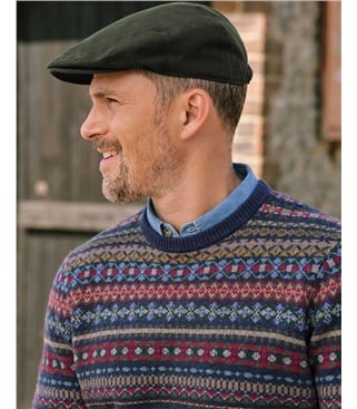 Mens Waxed Cotton Flat Cap