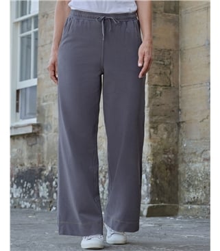 Soft Wide Leg Jersey Trousers