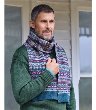 Mens Fairisle Lambswool Scarf
