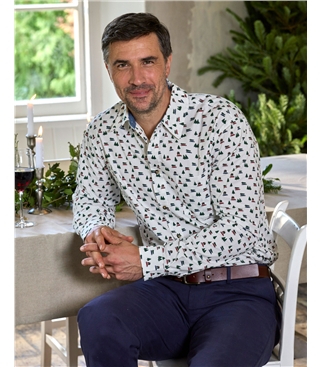 Mens Printed Long Sleeve Shirt