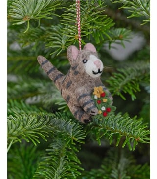 Carly Cat With Collar Christmas Decoration