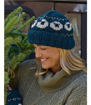 Womens Knitted Sheep Hat
