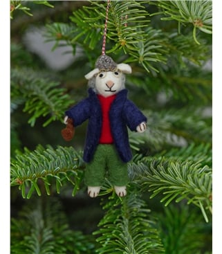 Grandad Sheep Christmas Decoration