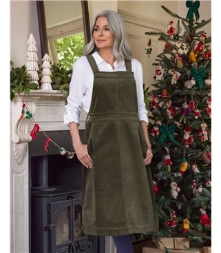 Cord Pinafore Dress