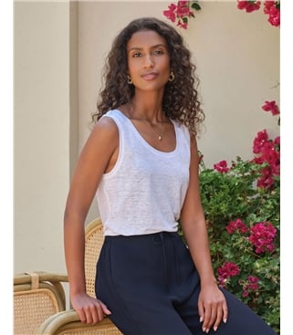 Luxus Leinen Jersey Trägerhemd