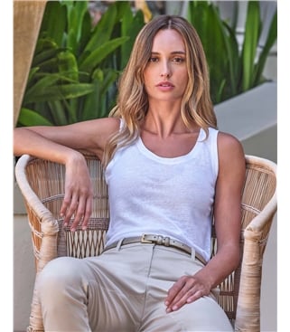 Luxus Leinen Jersey Trägerhemd