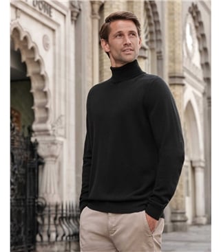 Mens Cashmere Roll Neck Sweater