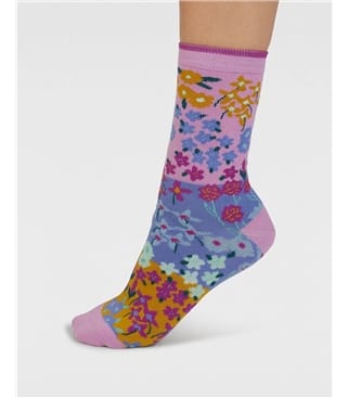 Womens Marguerite Floral Organic Cotton Socks