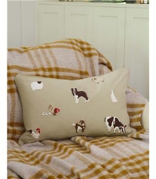 Sophie Allport Embroidered Cotton Cushion