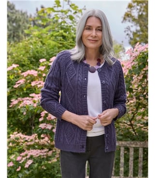 Cable Button Through Cardigan