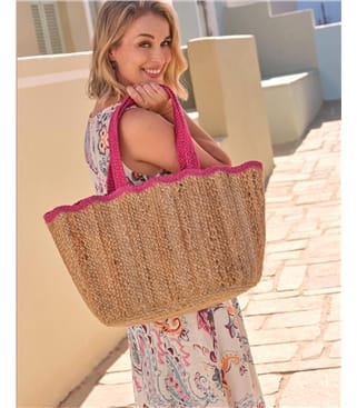 Scallop Straw Bag