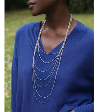 Fine Chain Multirow Necklace