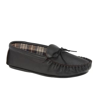 Mens Leather Moccasin Slippers