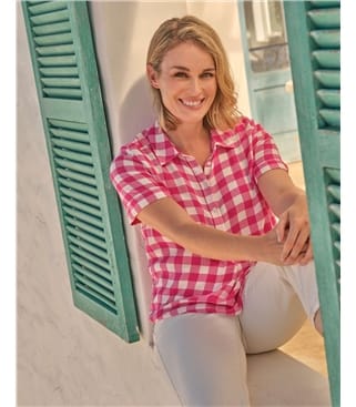 Chemise à carreaux à manches courtes