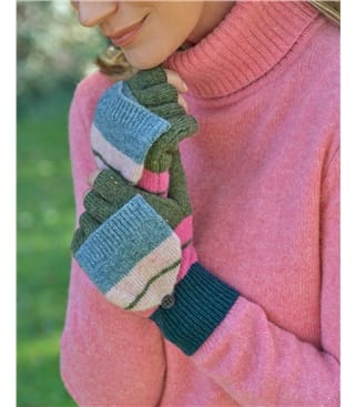 Stripe Marl Cappage sans doigt mitten