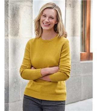 Sunglow | Womens Lambswool Crew | WoolOvers UK